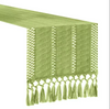 Cotton Linen Table Runner with Tassel Ends