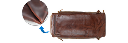 Mens Leather Travel Duffle Bag with Shoe Compartment