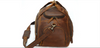 Mens Leather Travel Duffle Bag with Shoe Compartment