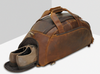 Mens Leather Travel Duffle Bag with Shoe Compartment