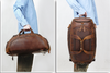 Mens Leather Travel Duffle Bag with Shoe Compartment