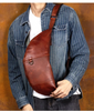 Men's Genuine Leather Crescent Chest Bag