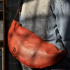 Men's Genuine Leather Crescent Chest Bag