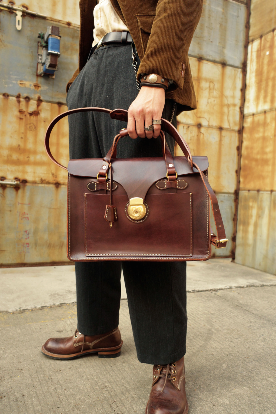 Leather Business Travel Shoulder Bag