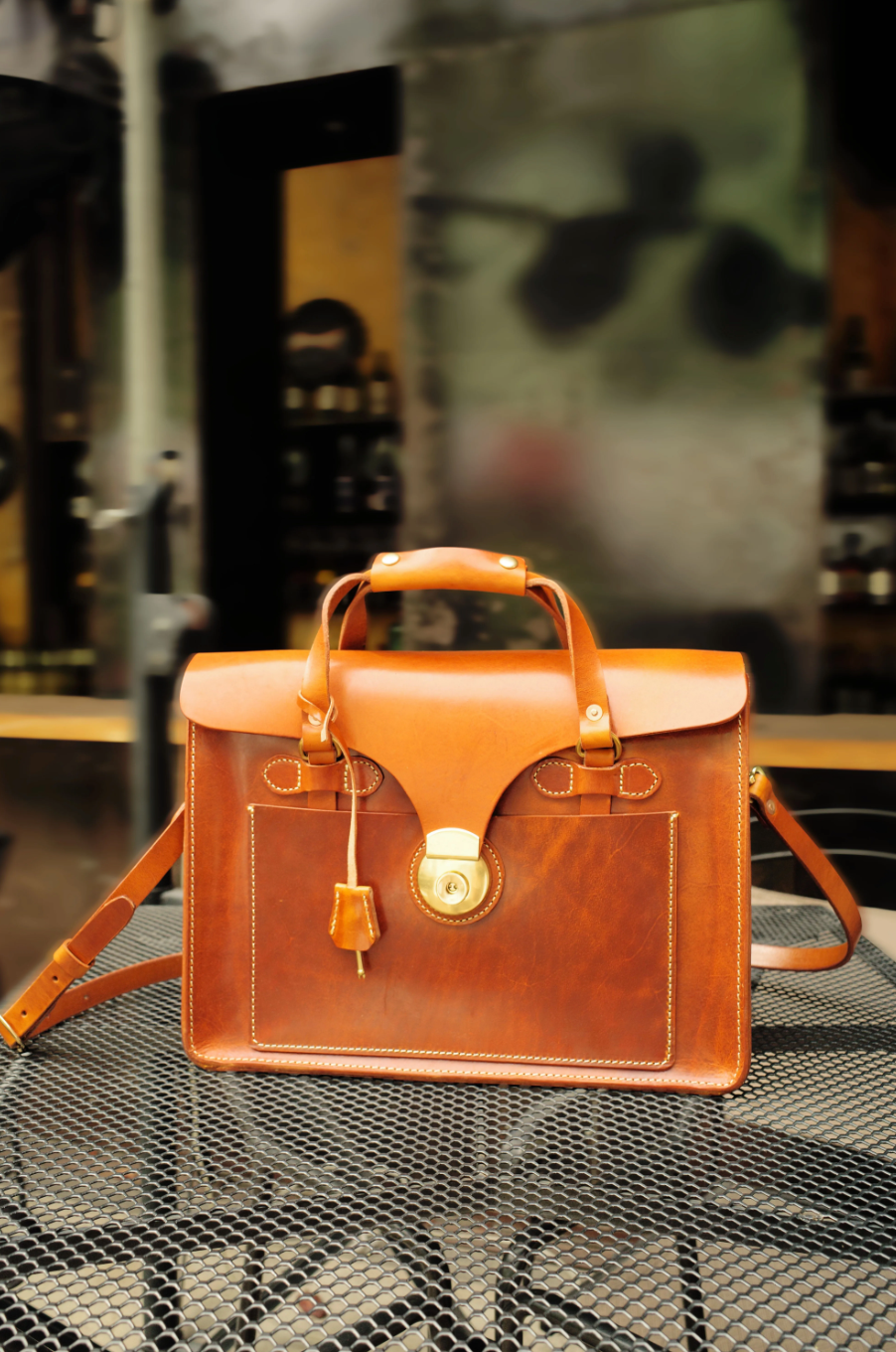 Leather Business Travel Shoulder Bag