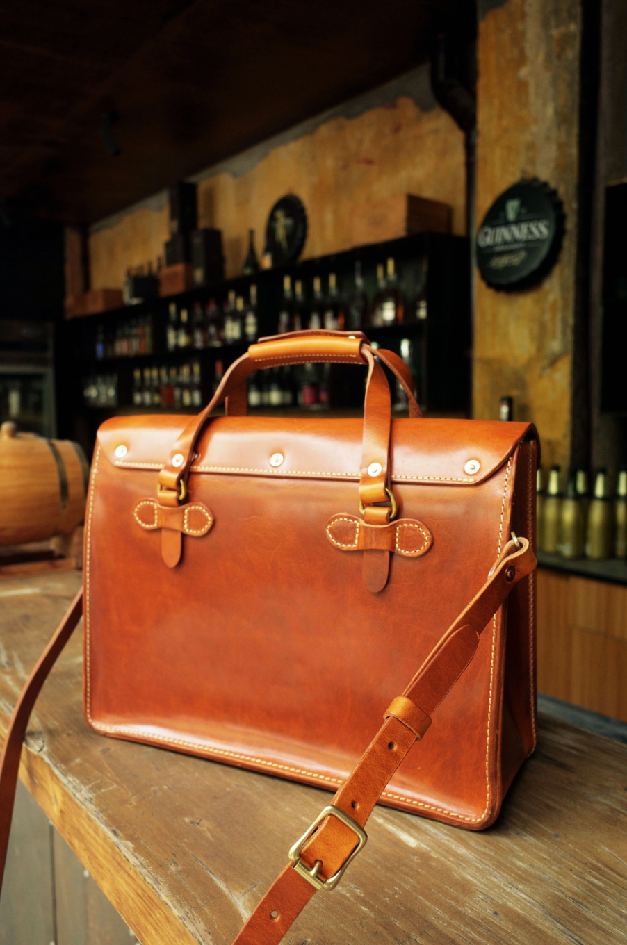 Leather Business Travel Shoulder Bag