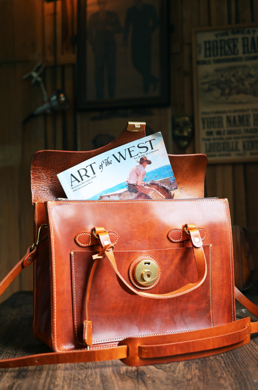 Leather Business Travel Shoulder Bag