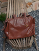 Large Genuine Leather Office Tote With Crossbody Strap