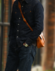 Small Brown Leather Crossbody Messenger Bag for Men