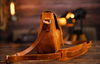 Small Brown Leather Crossbody Messenger Bag for Men