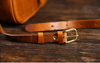 Small Brown Leather Crossbody Messenger Bag for Men