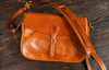 Small Brown Leather Crossbody Messenger Bag for Men