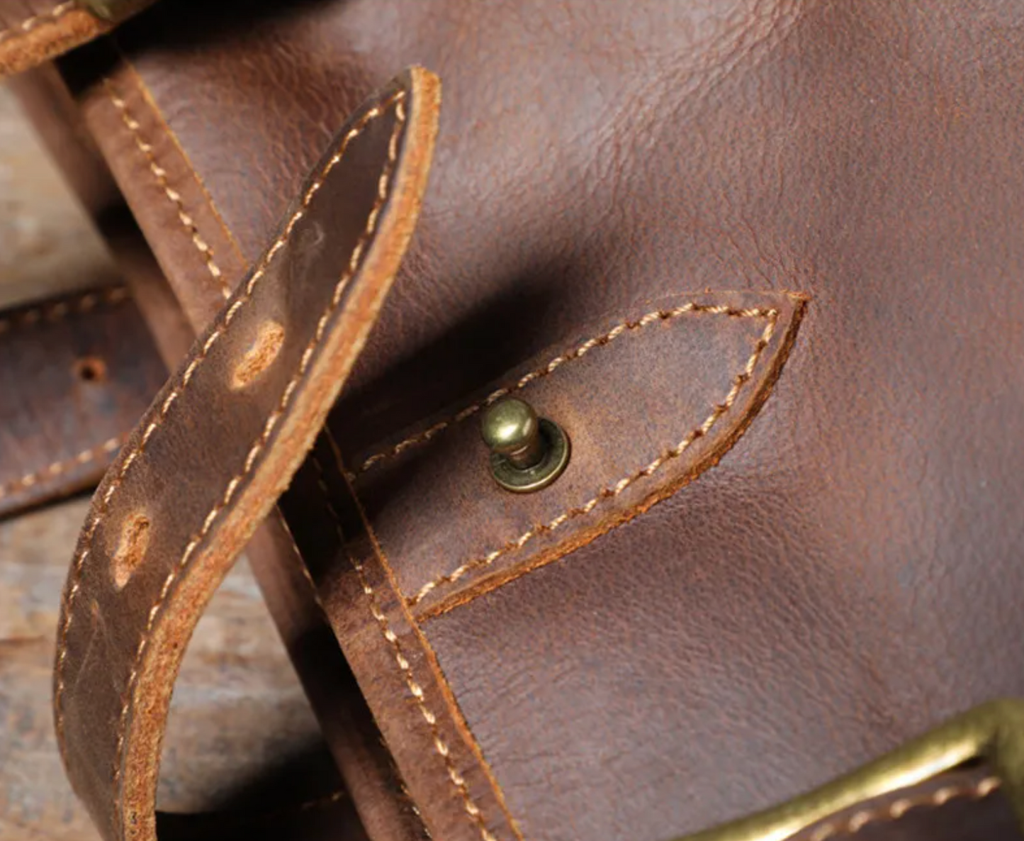 Vintage Brown Genuine Leather Messenger Bag for Men