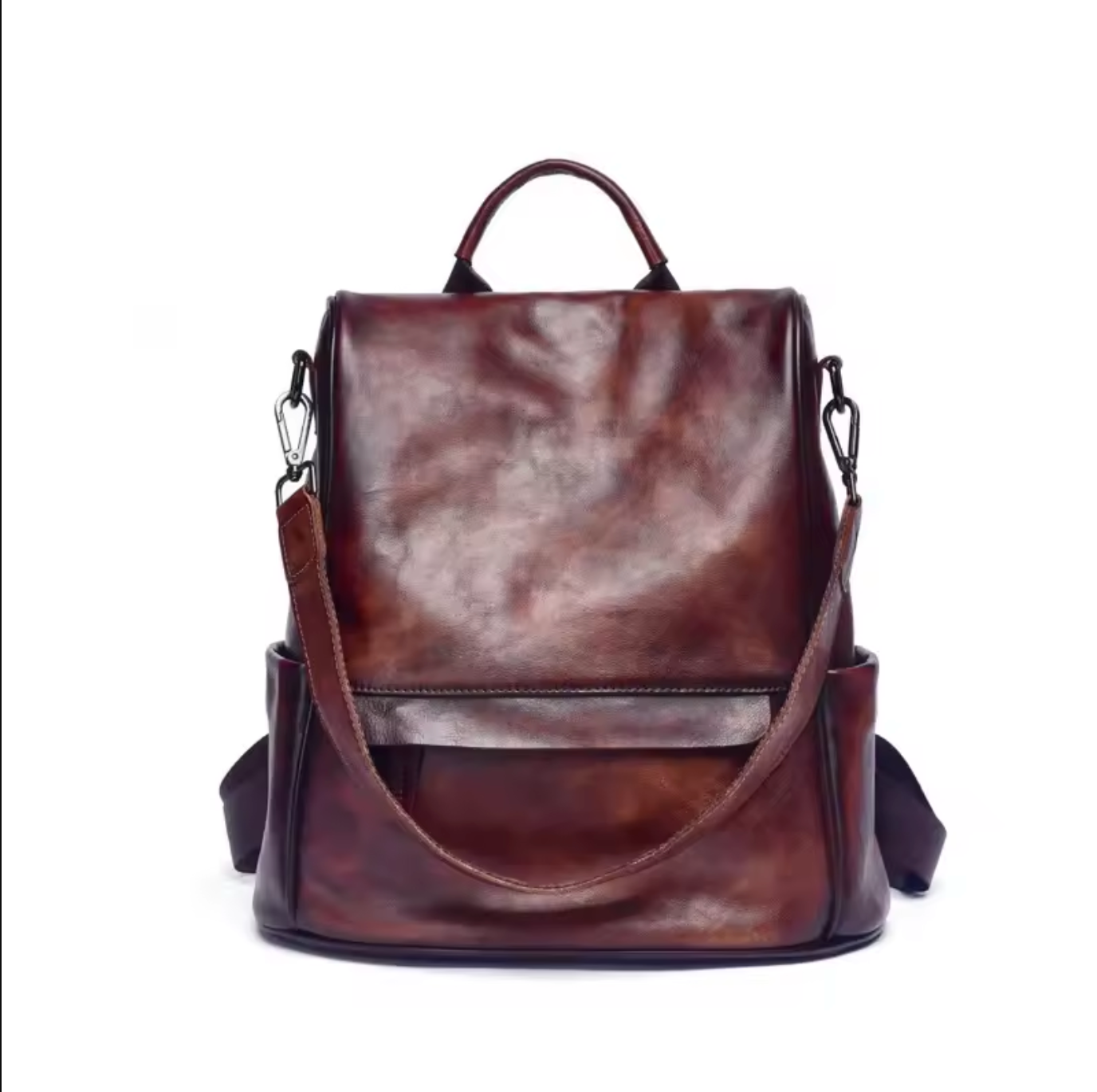 Retro Leather Women Travel Backpack