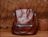 Retro Leather Women Travel Backpack