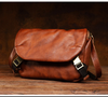 Men’s Genuine Leather Messenger Crossbody Chest Bag