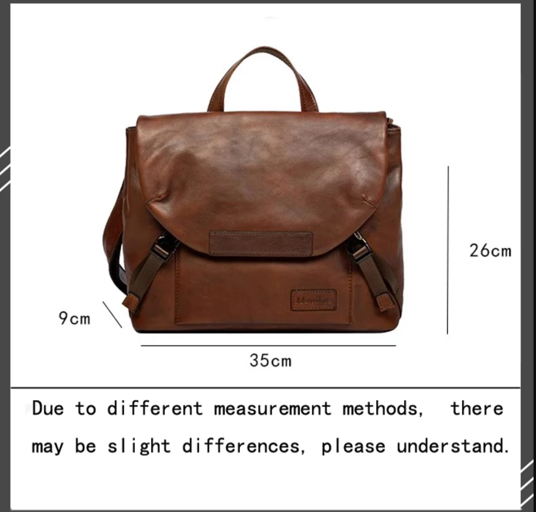 Retro Handmade Brown Leather Crossbody Bag