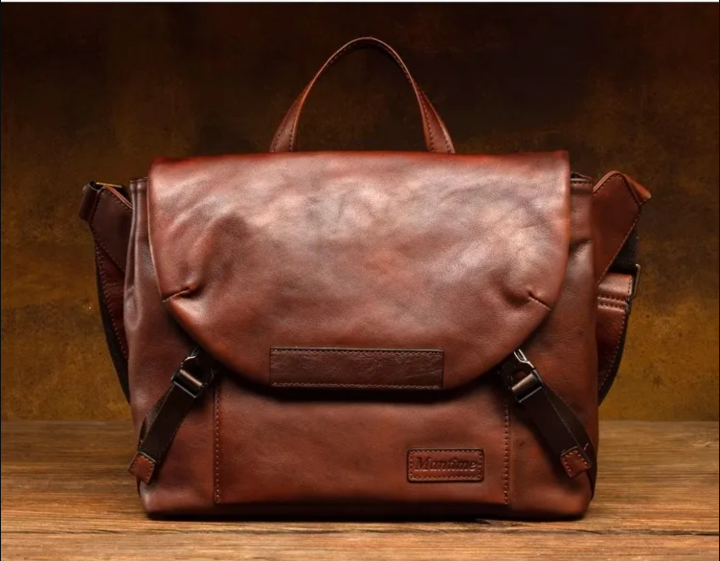 Retro Handmade Brown Leather Crossbody Bag