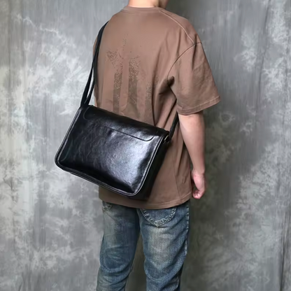 Genuine Leather Crossbody Men's Messenger Bag for Office