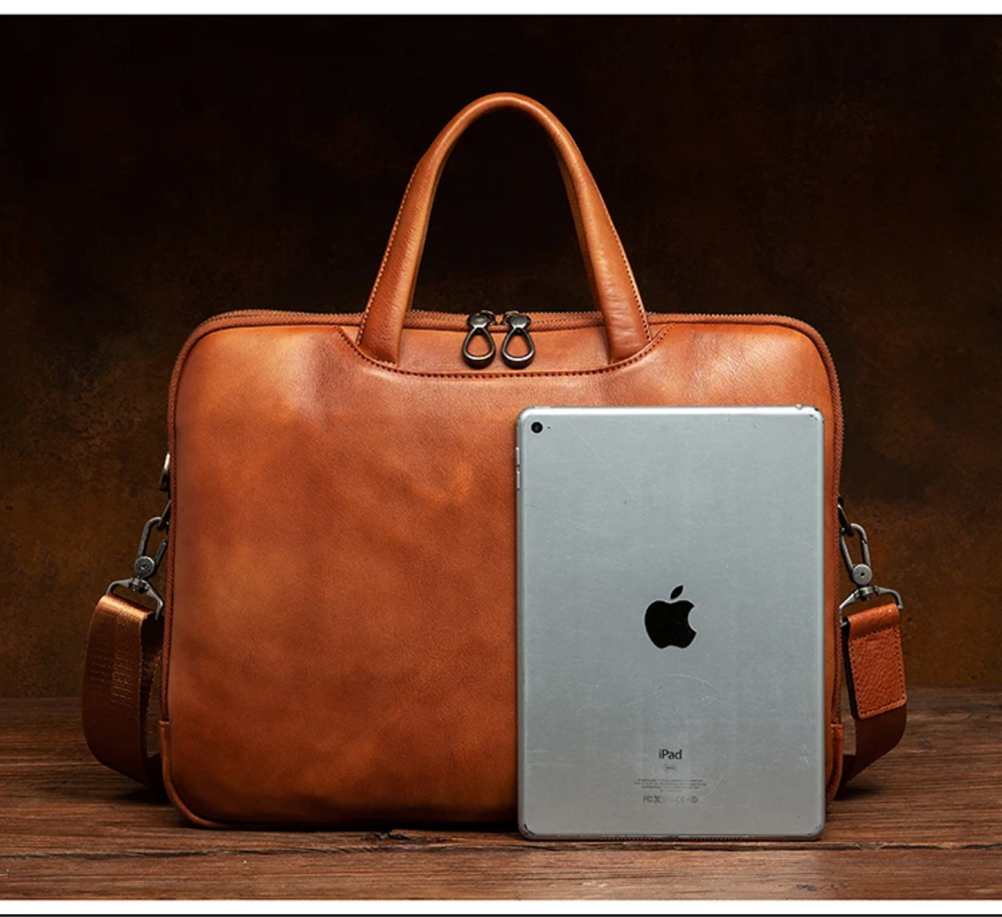 Business Leather Briefcase Men’s Shoulder Laptop Bag