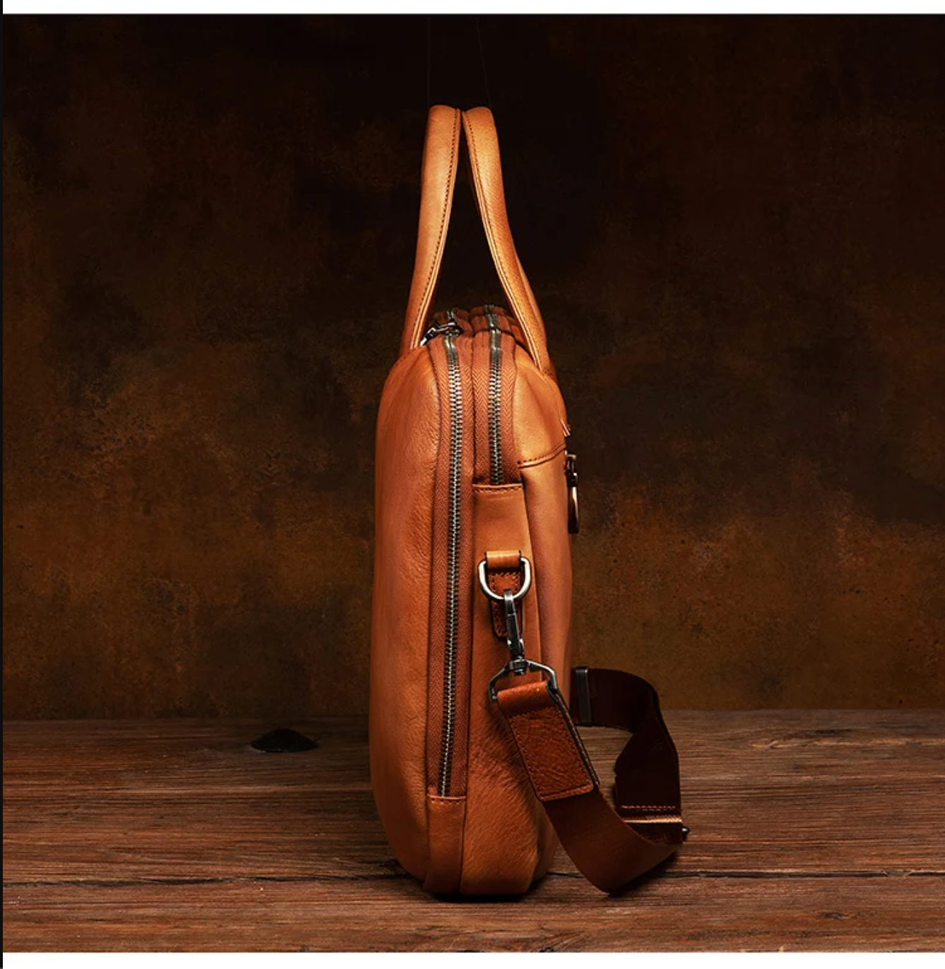Business Leather Briefcase Men’s Shoulder Laptop Bag