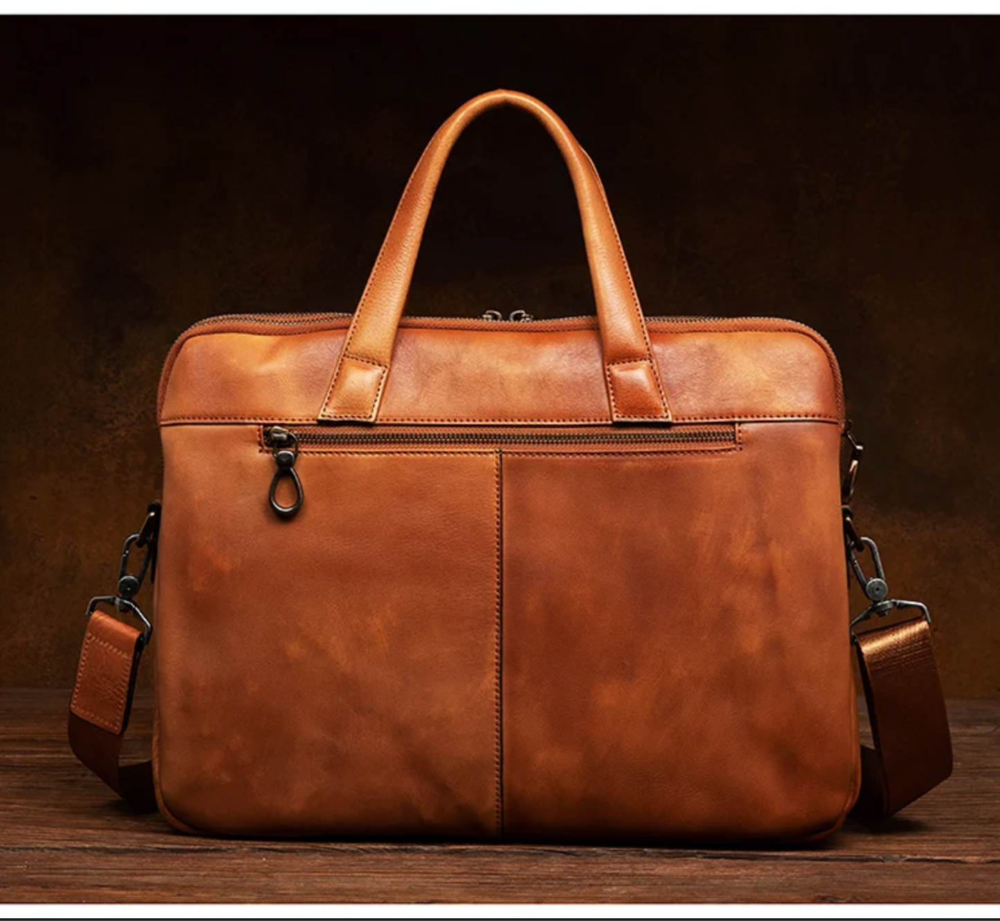 Business Leather Briefcase Men’s Shoulder Laptop Bag
