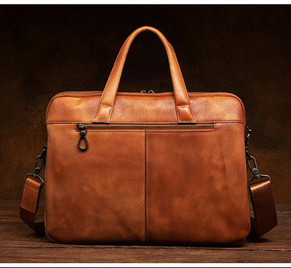 Business Leather Briefcase Men’s Shoulder Laptop Bag