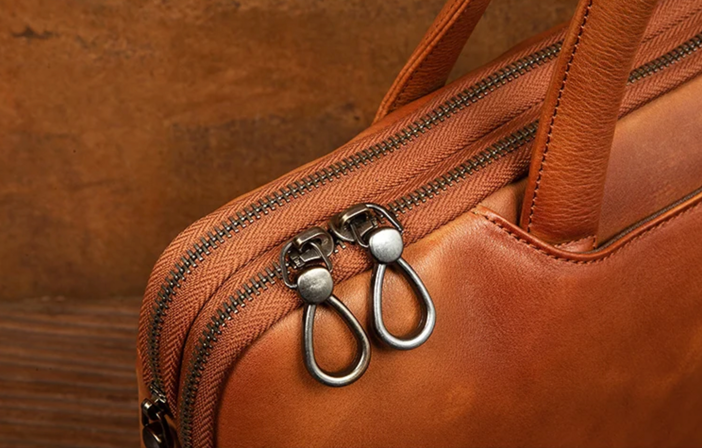 Business Leather Briefcase Men’s Shoulder Laptop Bag