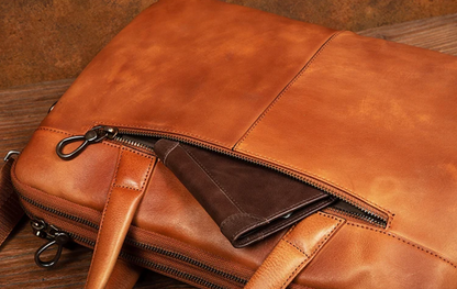 Business Leather Briefcase Men’s Shoulder Laptop Bag