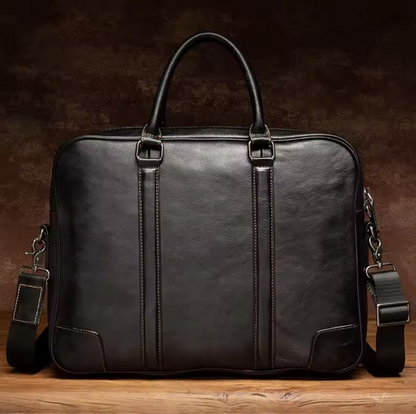 Genuine Leather Business Briefcase & Laptop Bag for Men