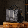 Handmade Cowhide Leather Messenger Bag for Men Travel Crossbody