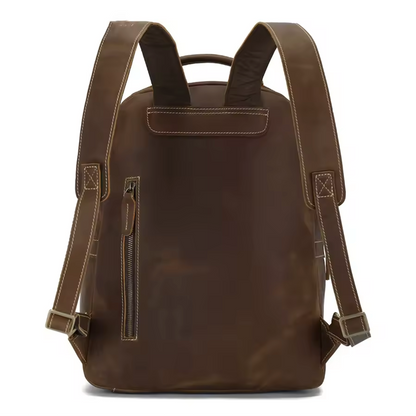 Crazy Horse Leather Travel Backpack For Women