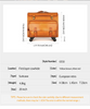 Genuine Leather Trolley Suitcase 20 Inch Cowhide Carry-On Luggage