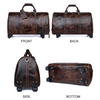 Genuine Leather Trolley Travel Bag with Wheels