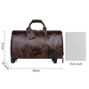 Genuine Leather Trolley Travel Bag with Wheels