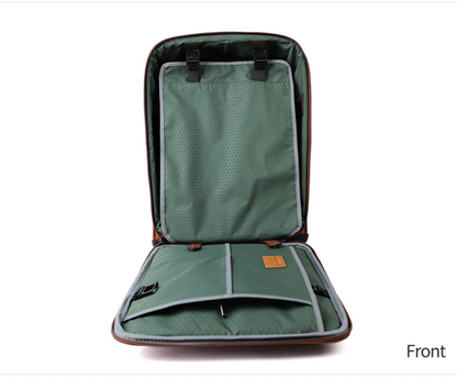 Genuine Leather Spinner Luggage Suitcase for Travel & Business