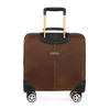 Genuine Leather Trolley Suitcase with Spinner Wheels