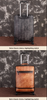 Genuine Leather Spinner Luggage Suitcase Carry-On with Universal Wheels