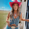 Vintage Denim Sleeveless Western Vest Tank Top