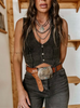 Vintage Denim Sleeveless Western Vest Tank Top