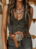 Vintage Denim Sleeveless Western Vest Tank Top