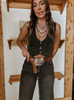 Vintage Denim Sleeveless Western Vest Tank Top