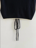 Women’s Black Knit Backless Sleeveless Cropped Sweater Vest
