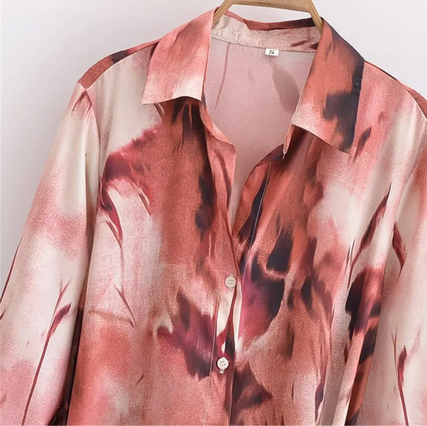 Women's Long Sleeve Floral Shirt Dress with Belt – Button Down Midi Style