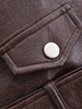 Brown Cropped Faux Leather Biker Jacket with Belt for Women