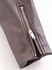 Brown Cropped Faux Leather Biker Jacket with Belt for Women