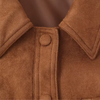 Brown Women’s Faux Suede Shacket Cropped