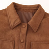 Brown Women’s Faux Suede Shacket Cropped