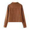 Brown Women’s Faux Suede Shacket Cropped