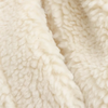 Ivory Faux Shearling Biker Jacket with Aviator Collar